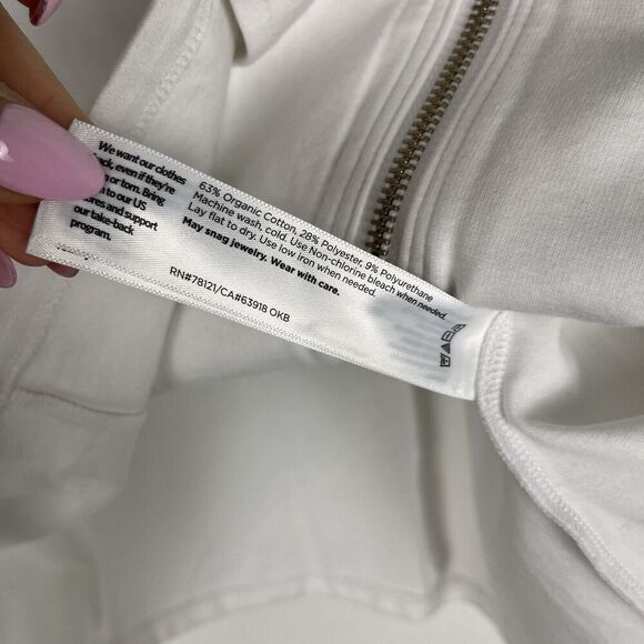 Eileen Fisher White Organic Cotton Ponte Zip-Front Jacket Sz Small Petite​​​ - Picture 4 of 5
